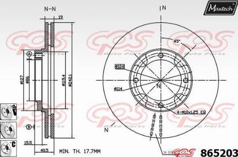 Maxtech 865203.6880 - Bremžu diski www.autospares.lv