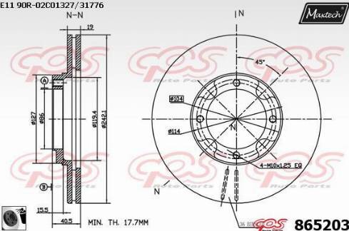 Maxtech 865203.0060 - Bremžu diski www.autospares.lv