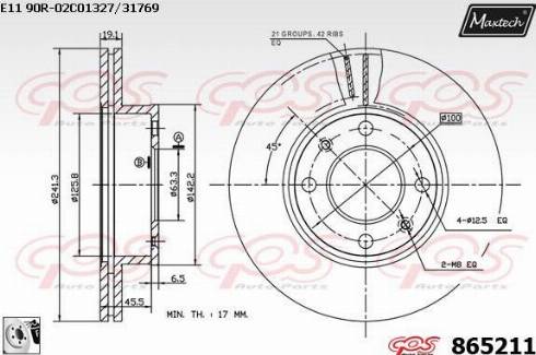 Maxtech 865211.0080 - Bremžu diski autospares.lv