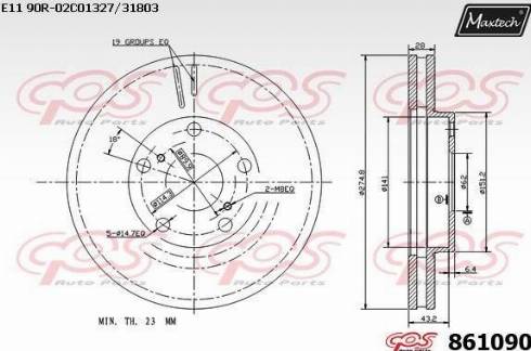 Maxtech 861090.0000 - Тормозной диск www.autospares.lv