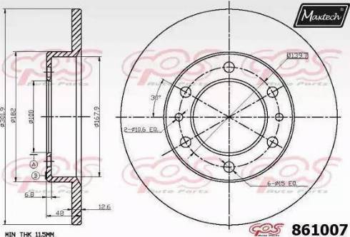 Maxtech 861007.0000 - Bremžu diski www.autospares.lv