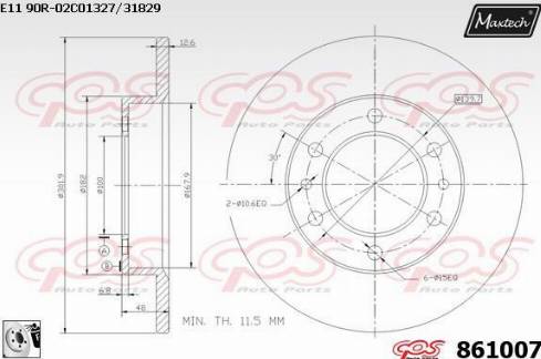 Maxtech 861007.0080 - Bremžu diski www.autospares.lv