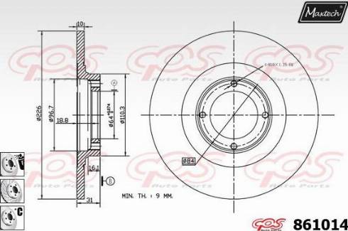 Maxtech 861014.6980 - Bremžu diski www.autospares.lv