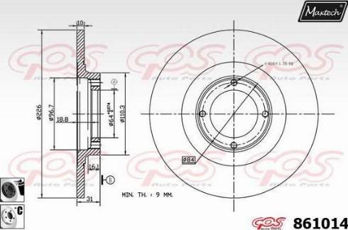 Maxtech 861014.6060 - Bremžu diski www.autospares.lv