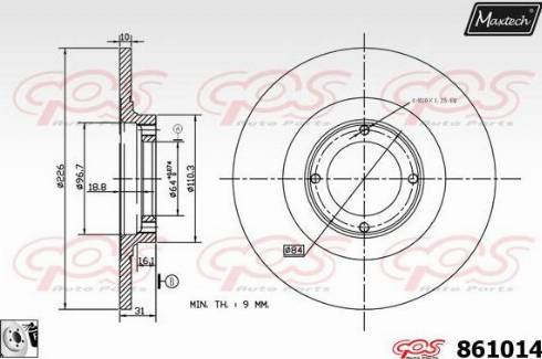 Maxtech 861014.0080 - Bremžu diski www.autospares.lv