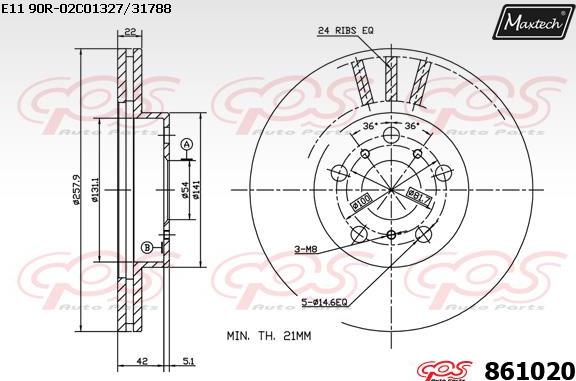 Maxtech 861014 - Bremžu diski www.autospares.lv