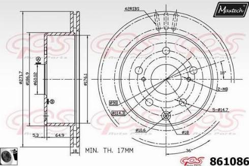 Maxtech 861086.0060 - Bremžu diski www.autospares.lv