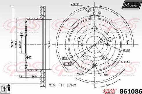 Maxtech 861086.0080 - Bremžu diski www.autospares.lv