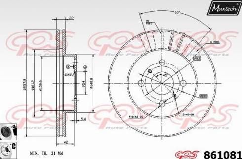 Maxtech 861081.6060 - Bremžu diski www.autospares.lv