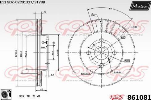 Maxtech 861081.0060 - Bremžu diski www.autospares.lv