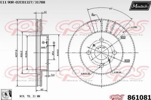 Maxtech 861081.0080 - Bremžu diski www.autospares.lv