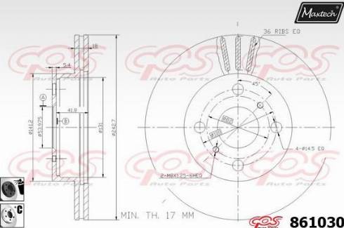 Maxtech 861030.6060 - Bremžu diski www.autospares.lv