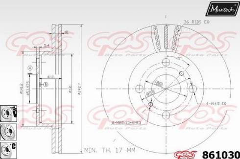 Maxtech 861030.6880 - Bremžu diski www.autospares.lv