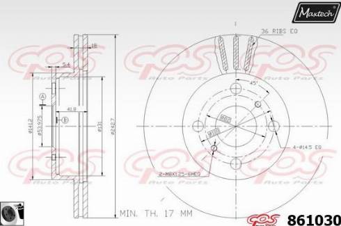 Maxtech 861030.0060 - Bremžu diski www.autospares.lv