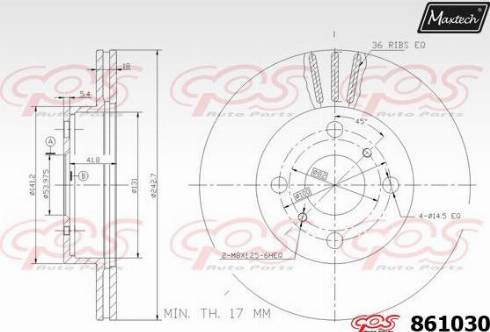 Maxtech 861030.0000 - Bremžu diski www.autospares.lv