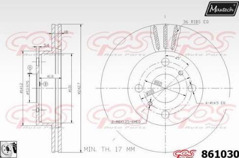 Maxtech 861030.0080 - Bremžu diski www.autospares.lv