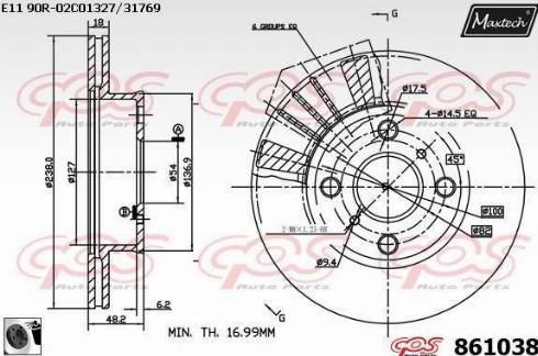 Maxtech 861038.0060 - Bremžu diski autospares.lv