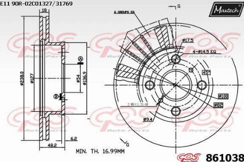 Maxtech 861038.0000 - Bremžu diski www.autospares.lv