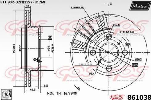 Maxtech 861038.0080 - Bremžu diski autospares.lv