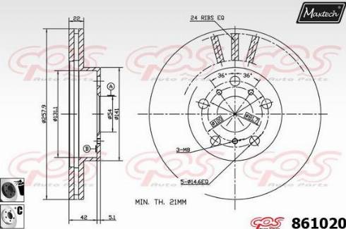 Maxtech 861020.6060 - Bremžu diski www.autospares.lv