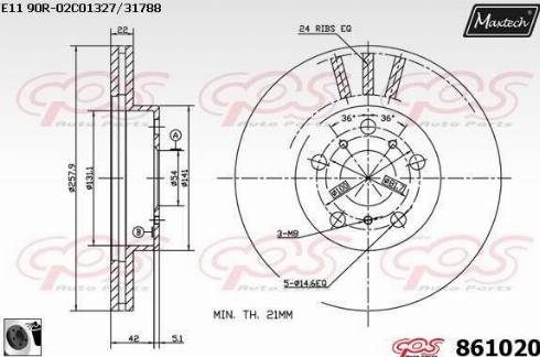 Maxtech 861020.0060 - Bremžu diski www.autospares.lv