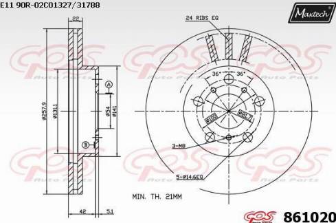 Maxtech 861020.0000 - Bremžu diski www.autospares.lv