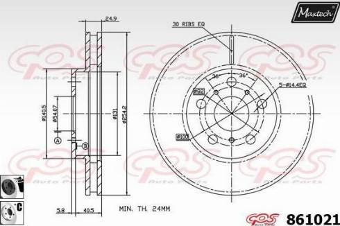 Maxtech 861021.6060 - Bremžu diski www.autospares.lv