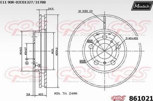 Maxtech 861021.0000 - Bremžu diski www.autospares.lv