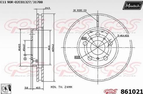 Maxtech 861021.0080 - Bremžu diski www.autospares.lv