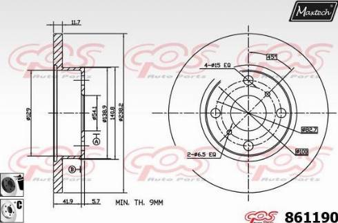 Maxtech 861190.6060 - Bremžu diski autospares.lv