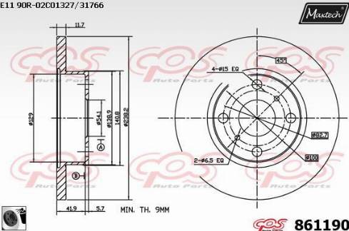 Maxtech 861190.0060 - Bremžu diski autospares.lv