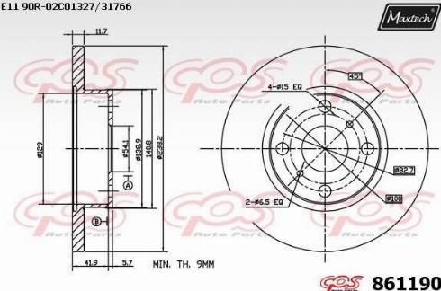 Maxtech 861190.0000 - Bremžu diski autospares.lv