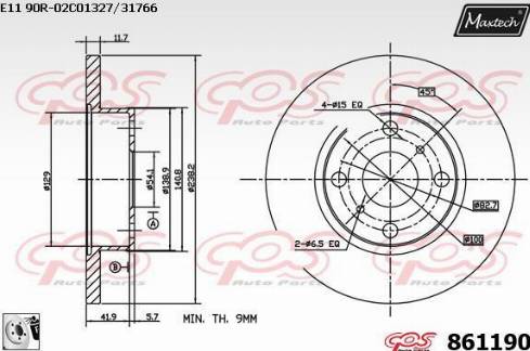 Maxtech 861190.0080 - Bremžu diski www.autospares.lv