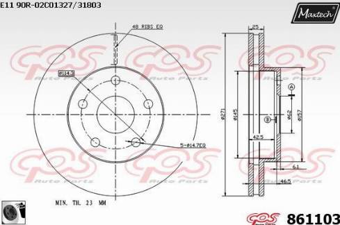 Maxtech 861103.0060 - Bremžu diski autospares.lv