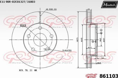 Maxtech 861103.0000 - Bremžu diski autospares.lv