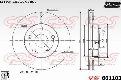 Maxtech 861103.0080 - Bremžu diski autospares.lv