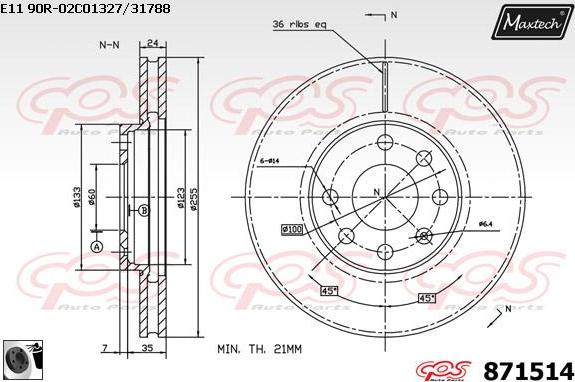 Maxtech 861103 - Bremžu diski autospares.lv