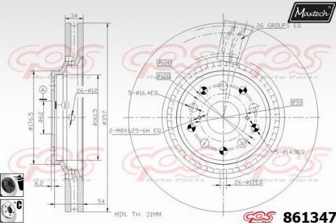 Maxtech 861347.6060 - Bremžu diski autospares.lv