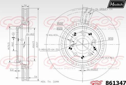 Maxtech 861347.0000 - Bremžu diski autospares.lv