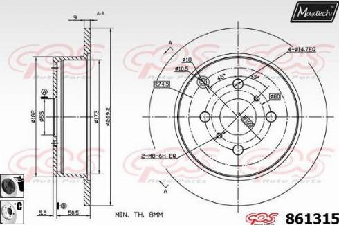 Maxtech 861315.6060 - Bremžu diski www.autospares.lv