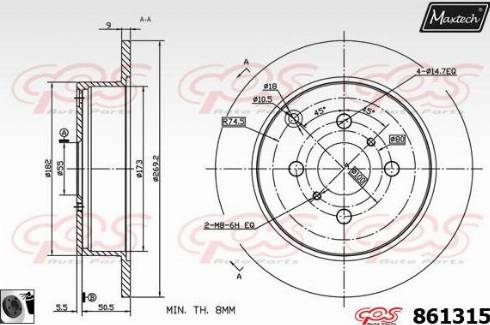 Maxtech 861315.0060 - Bremžu diski www.autospares.lv