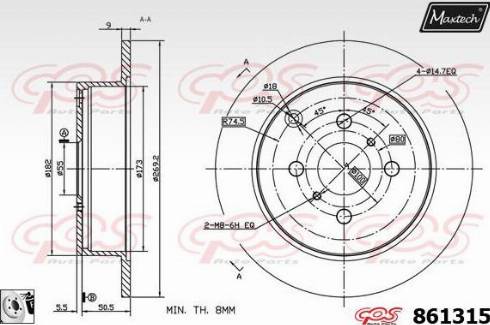 Maxtech 861315.0080 - Bremžu diski www.autospares.lv