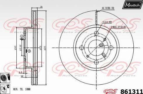 Maxtech 861311.6060 - Bremžu diski autospares.lv