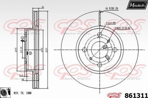 Maxtech 861311.0060 - Bremžu diski autospares.lv