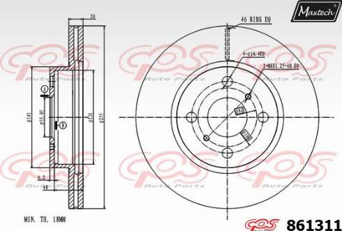 Maxtech 861311.0000 - Bremžu diski autospares.lv