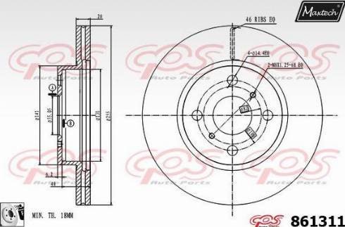 Maxtech 861311.0080 - Bremžu diski autospares.lv