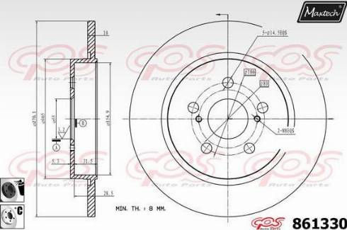 Maxtech 861330.6060 - Bremžu diski www.autospares.lv