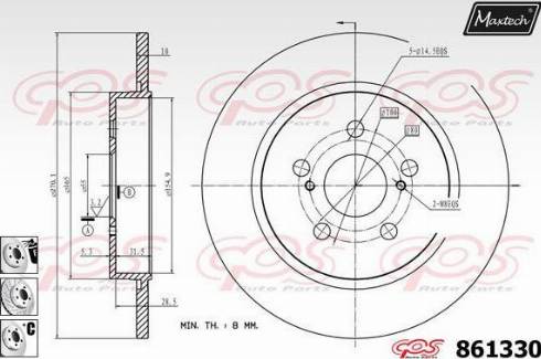 Maxtech 861330.6880 - Bremžu diski www.autospares.lv