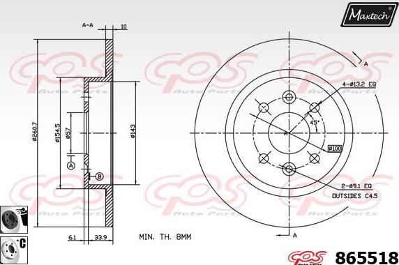 Maxtech 861337 - Bremžu diski autospares.lv