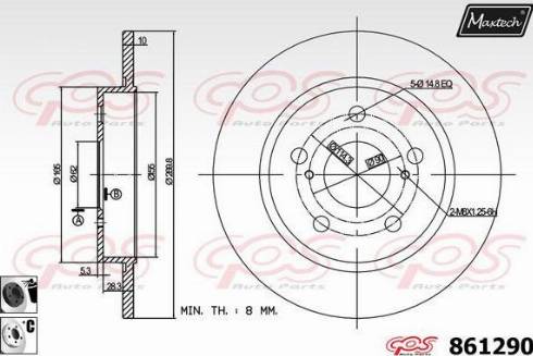 Maxtech 861290.6060 - Bremžu diski www.autospares.lv